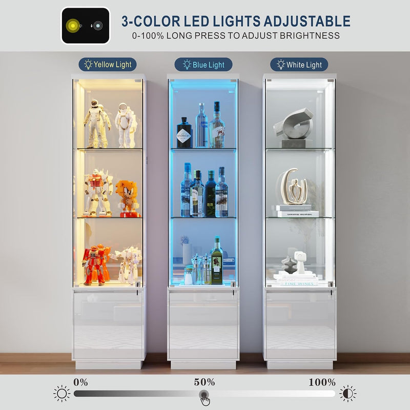Display Cabinets with Lockable and Glass Doors