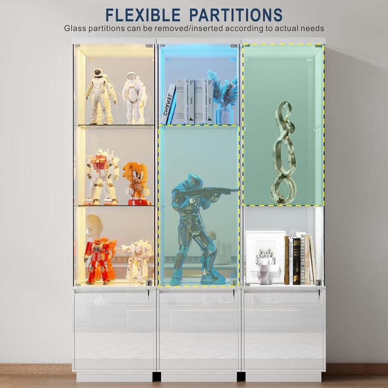 Display Cabinets with Lockable and Glass Doors