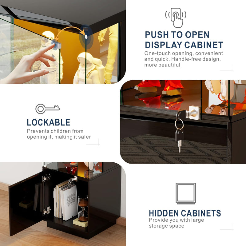 Display Cabinets with Lockable and Glass Doors
