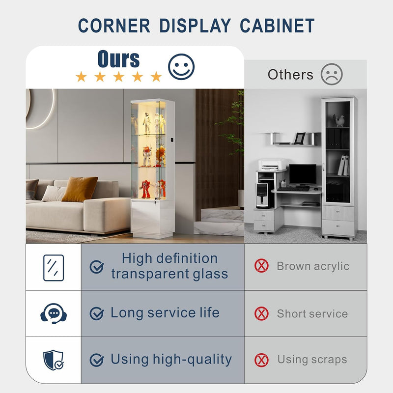 Display Cabinets with Lockable and Glass Doors
