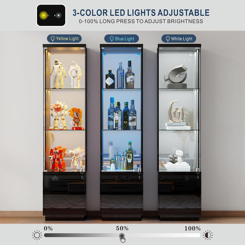 Display Cabinets with Lockable and Glass Doors
