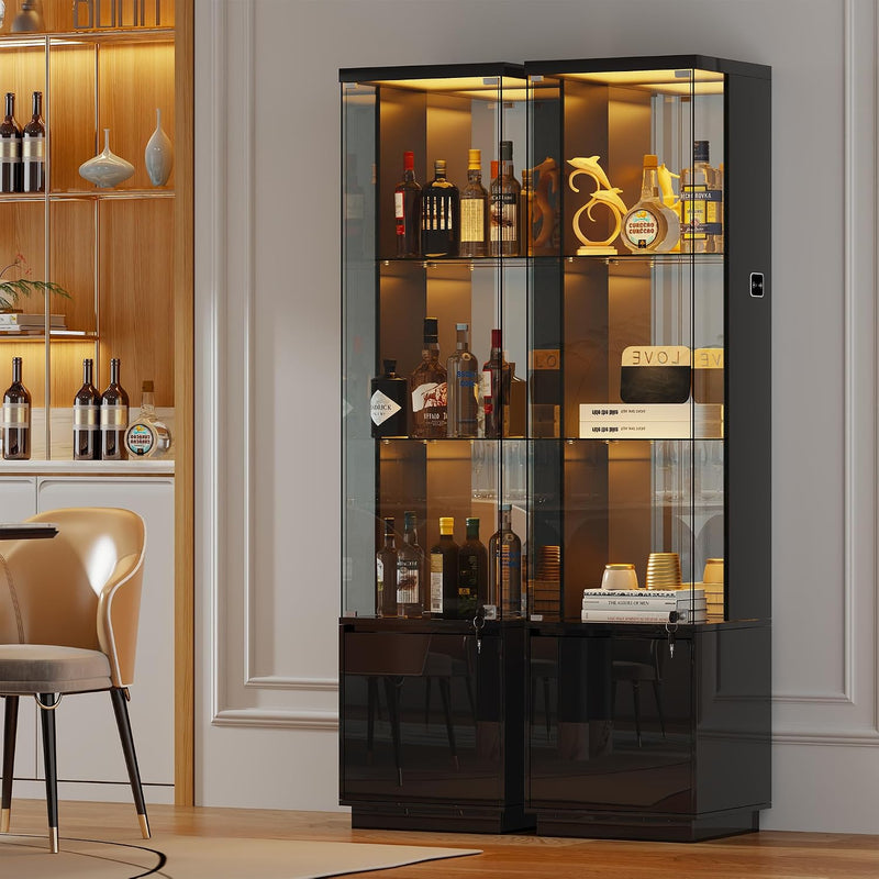 Display Cabinets with Lockable and Glass Doors