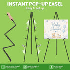 Display Easel Stand for Wedding Sign Portable Metal