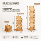 Display Sales Folding Bamboo Brochure Stand A4 Free-Standing