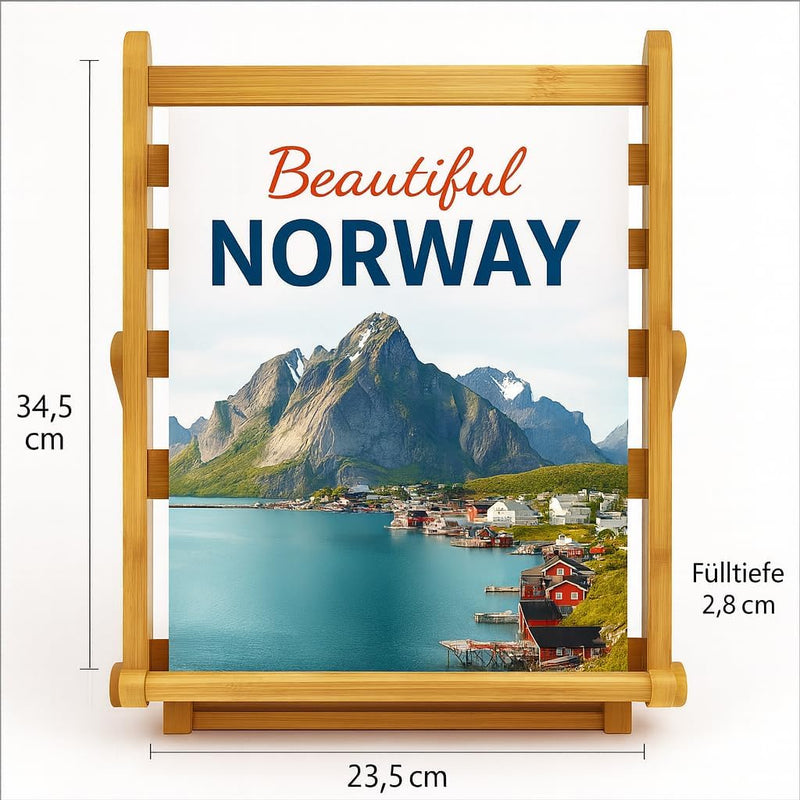Display Sales Folding Bamboo Brochure Stand A4 Free-Standing