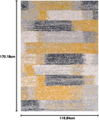 Distressed Abstract Living Room Carpet Rug Modern Painterly