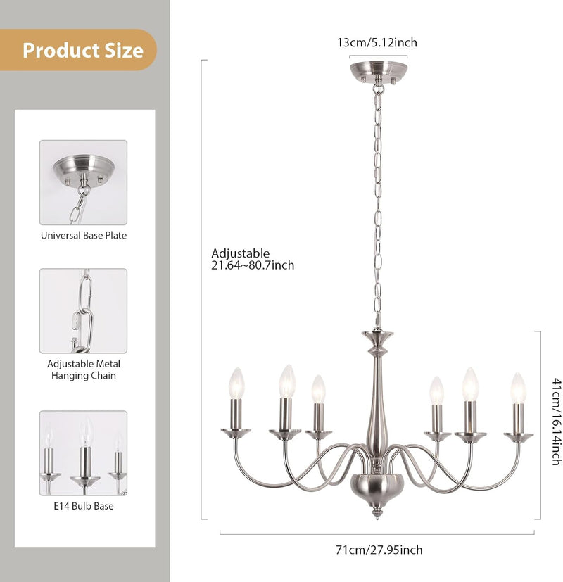 Distressed Chandeliers Ceiling Light 6 Lights Vintage French