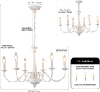 Distressed Chandeliers Ceiling Light 6 Lights Vintage French