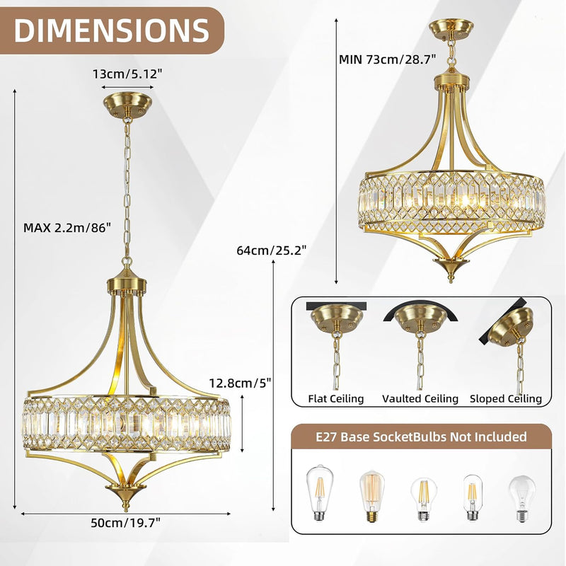Distressed Chandeliers Ceiling Light 6 Lights Vintage French