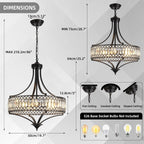 Distressed Chandeliers Ceiling Light 6 Lights Vintage French