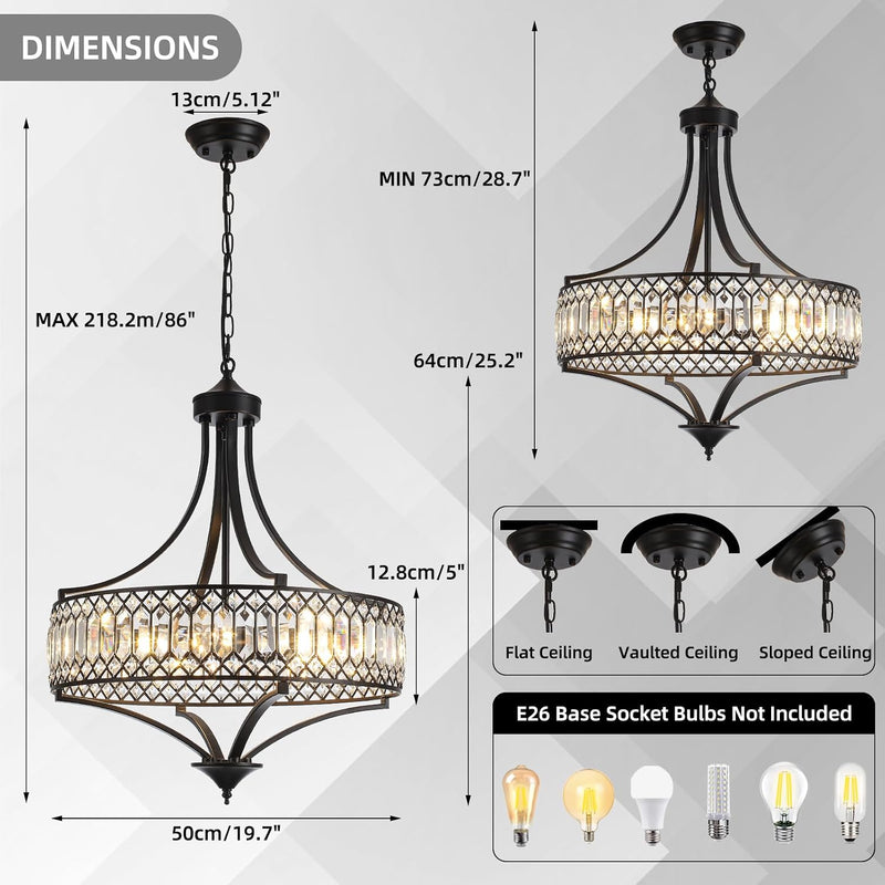 Distressed Chandeliers Ceiling Light 6 Lights Vintage French