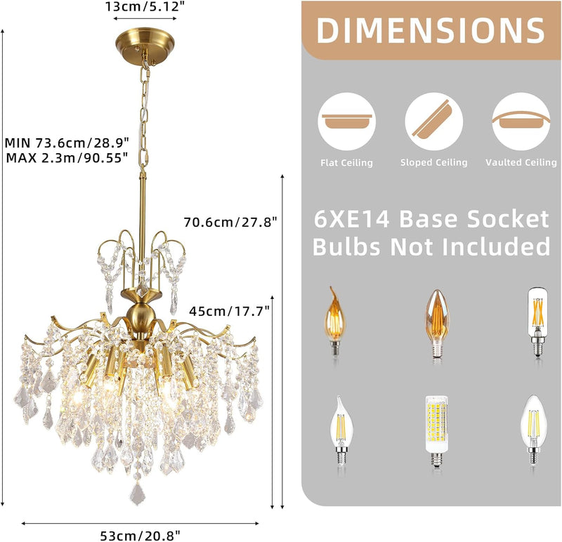Distressed Chandeliers Ceiling Light 6 Lights Vintage French