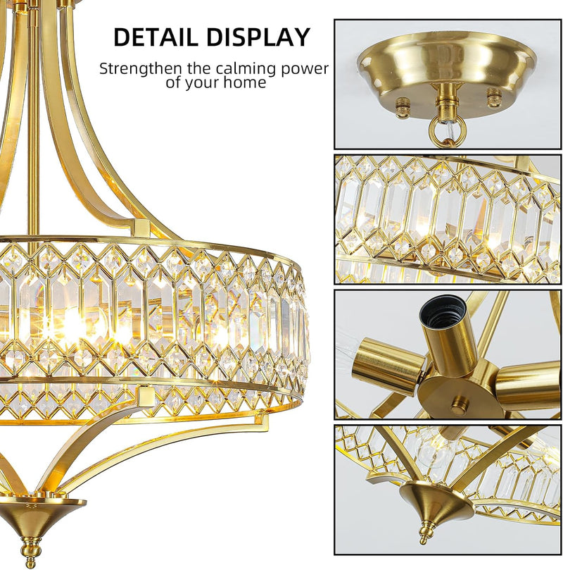 Distressed Chandeliers Ceiling Light 6 Lights Vintage French