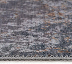 Distressed Tribal Style Neutral Cotton Area Rug Machine