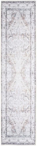 Distressed Tribal Style Neutral Cotton Area Rug Machine