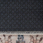 Distressed Tribal Style Neutral Cotton Area Rug Machine