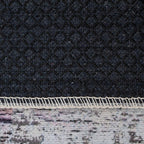 Distressed Tribal Style Neutral Cotton Area Rug Machine