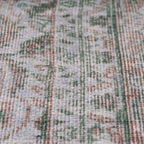 Distressed Tribal Style Neutral Cotton Area Rug Machine
