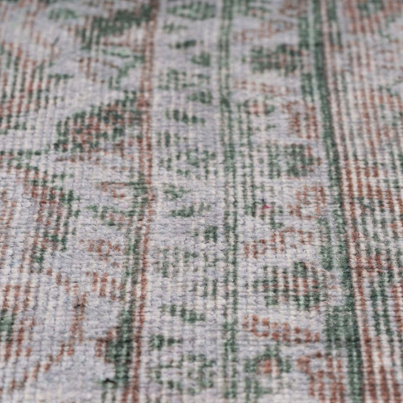 Distressed Tribal Style Neutral Cotton Area Rug Machine