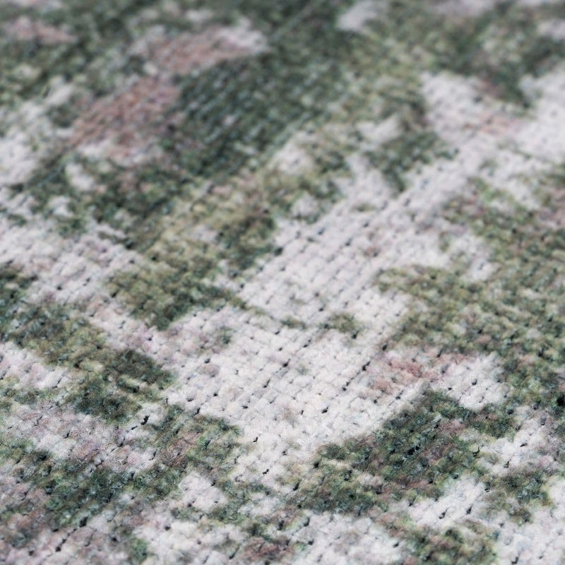 Distressed Tribal Style Neutral Cotton Area Rug Machine