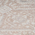 Distressed Tribal Style Neutral Cotton Area Rug Machine