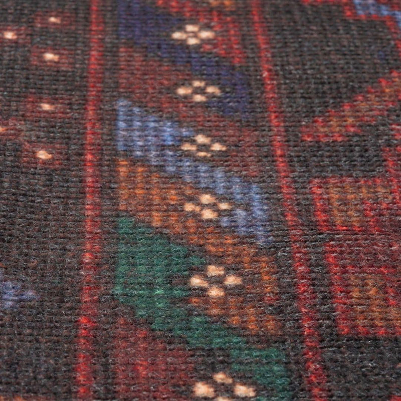 Distressed Tribal Style Neutral Cotton Area Rug Machine