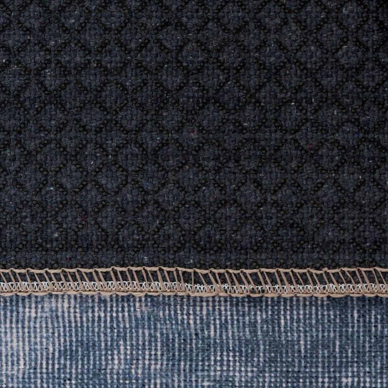 Distressed Tribal Style Neutral Cotton Area Rug Machine