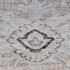 Distressed Tribal Style Neutral Cotton Area Rug Machine