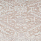 Distressed Tribal Style Neutral Cotton Area Rug Machine