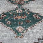Distressed Tribal Style Neutral Cotton Area Rug Machine