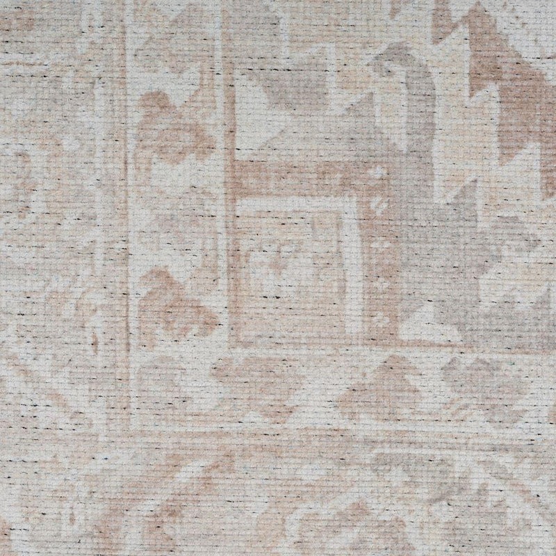 Distressed Tribal Style Neutral Cotton Area Rug Machine