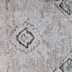Distressed Tribal Style Neutral Cotton Area Rug Machine