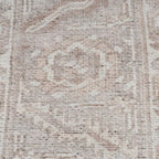 Distressed Tribal Style Neutral Cotton Area Rug Machine