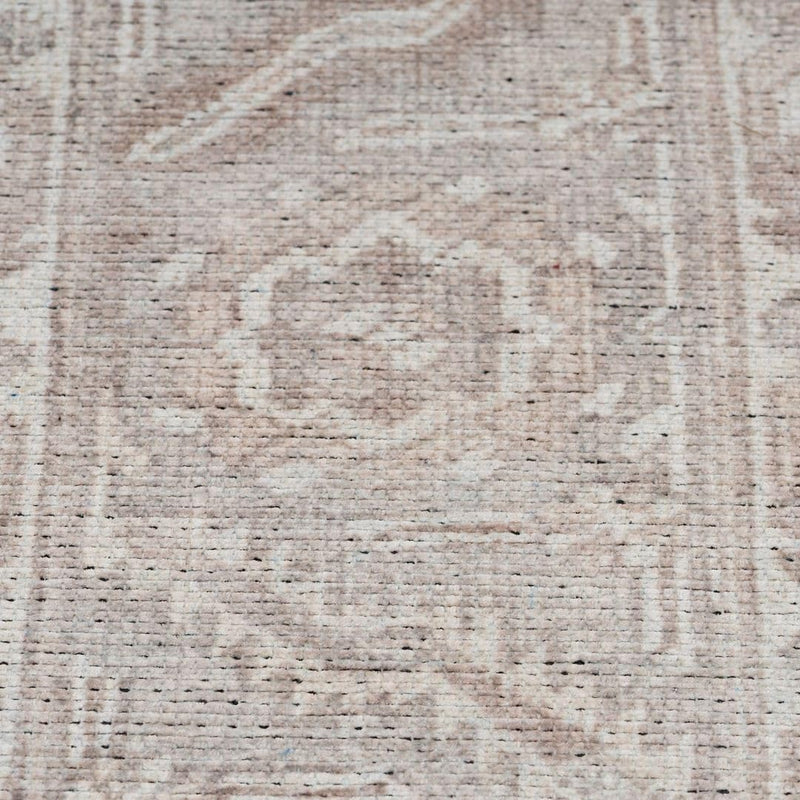 Distressed Tribal Style Neutral Cotton Area Rug Machine