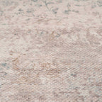 Distressed Tribal Style Neutral Cotton Area Rug Machine