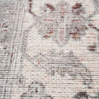 Distressed Tribal Style Neutral Cotton Area Rug Machine