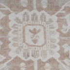 Distressed Tribal Style Neutral Cotton Area Rug Machine