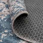Distressed Tribal Style Neutral Cotton Area Rug Machine