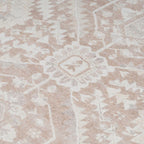 Distressed Tribal Style Neutral Cotton Area Rug Machine