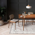 Distressed Tribal Style Neutral Cotton Area Rug Machine