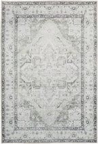 Distressed Tribal Style Neutral Cotton Area Rug Machine