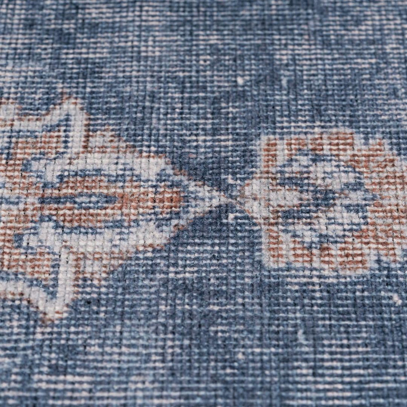 Distressed Tribal Style Neutral Cotton Area Rug Machine