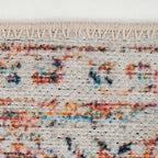 Distressed Tribal Style Neutral Cotton Area Rug Machine