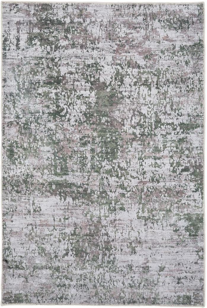 Distressed Tribal Style Neutral Cotton Area Rug Machine