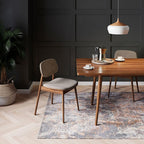 Distressed Tribal Style Neutral Cotton Area Rug Machine