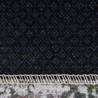 Distressed Tribal Style Neutral Cotton Area Rug Machine