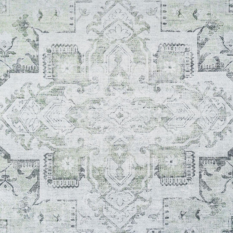 Distressed Tribal Style Neutral Cotton Area Rug Machine