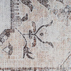 Distressed Tribal Style Neutral Cotton Area Rug Machine