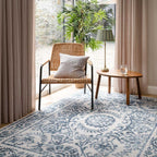 Distressed Tribal Style Neutral Cotton Area Rug Machine
