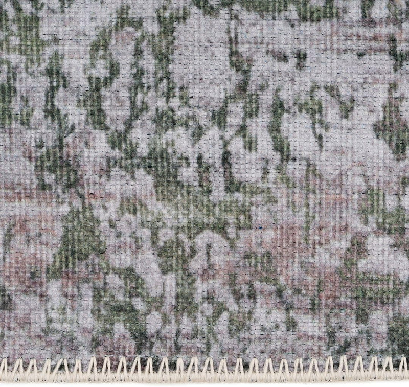Distressed Tribal Style Neutral Cotton Area Rug Machine